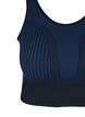 Seamless sports bh med striber, Black w. Blue Depths, Packshot image number 2