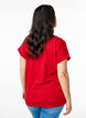 Kort&aelig;rmet t-shirt i bomuldsblanding, R&oslash;d, Model image number 2