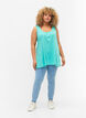 Top med a-shape og rund hals, Turquoise, Model image number 2