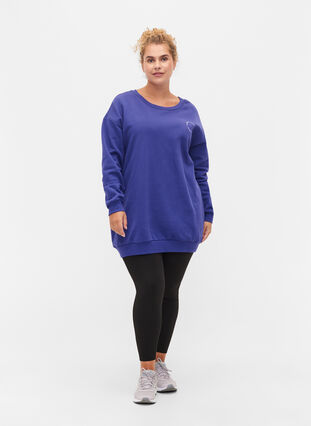 Sweatshirt i bomuld med tryk, Deep Blue, Model image number 2