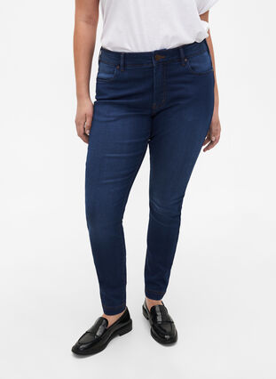 Viona jeans med regulær talje, Blue Denim, Model image number 2