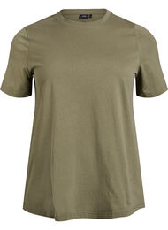 Basis t-shirt i bomuld med rund hals, Gr&oslash;n