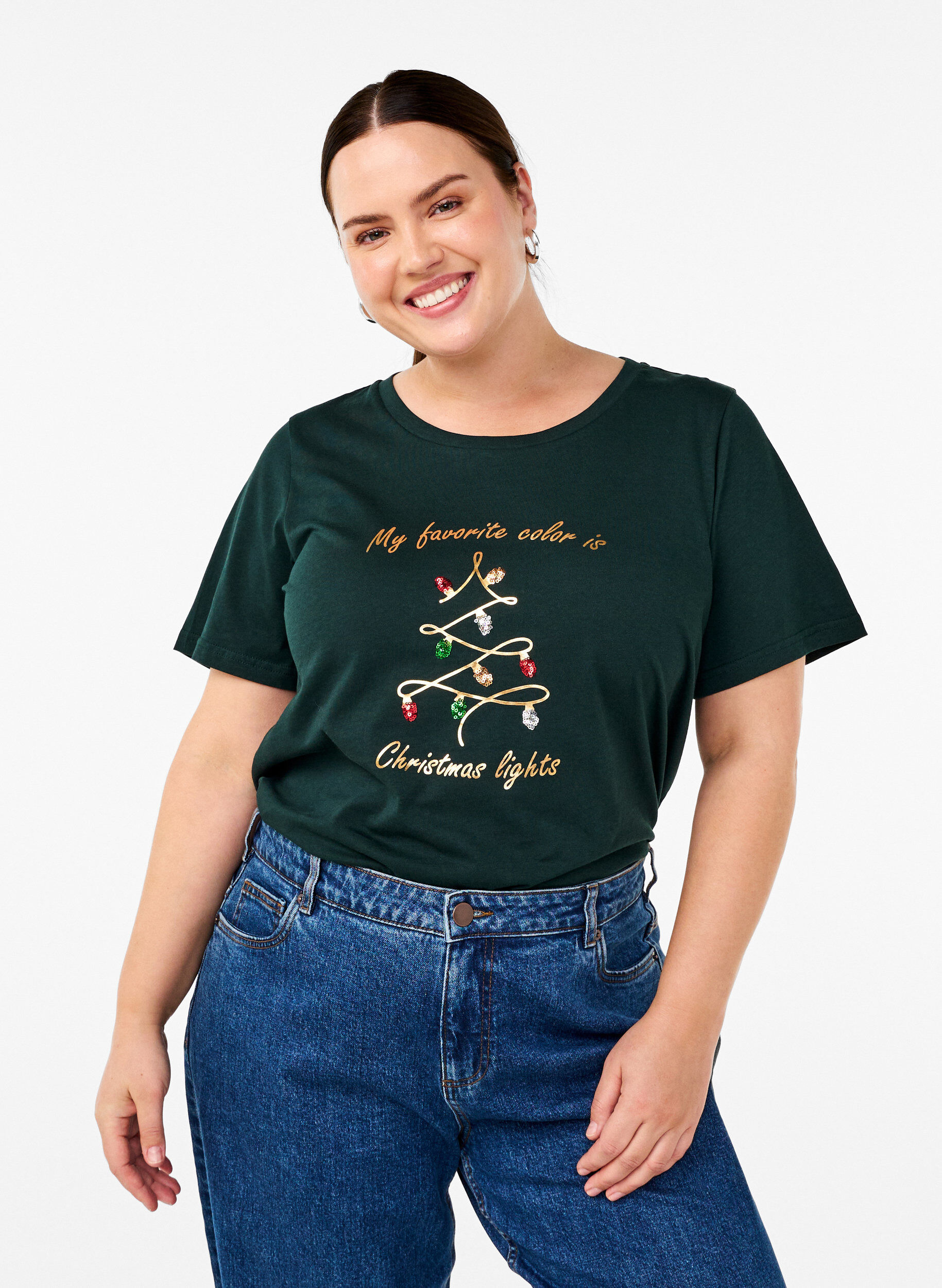 Zizzi Jule t-shirts i 100% bomuld, Scarab w. Tree, Model image number 0