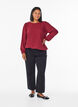 Bluse med glimmer, M&oslash;rk Bordeaux, Model image number 1