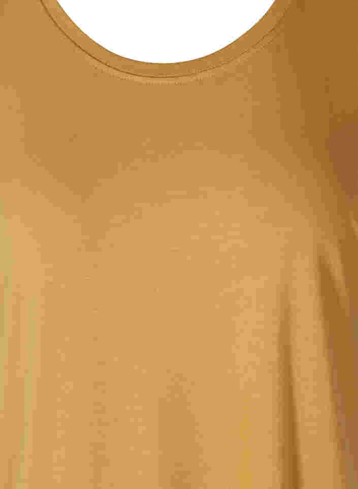 T-shirt i viskose mix med rund hals , Honey Mustard , Packshot image number 2