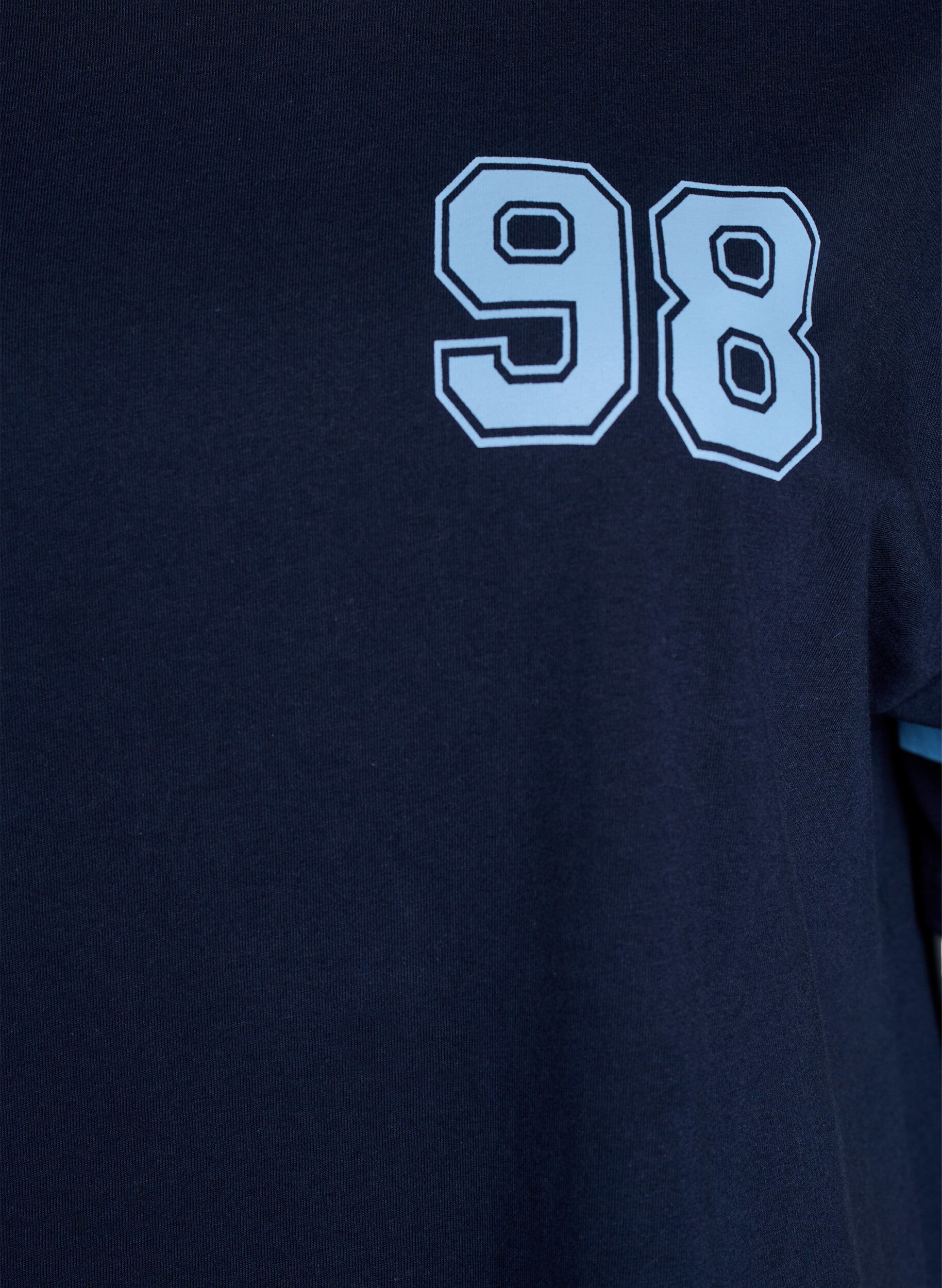 Zizzi Kort t-shirtkjole med sporty detaljer, Bl&aring;, Packshot image number 2