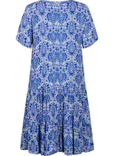 Kortærmet viskose kjole med print, S. the web Oriental, Packshot image number 1