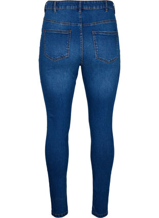 Slim fit jeans med sliddetaljer, Blue Denim, Packshot image number 1