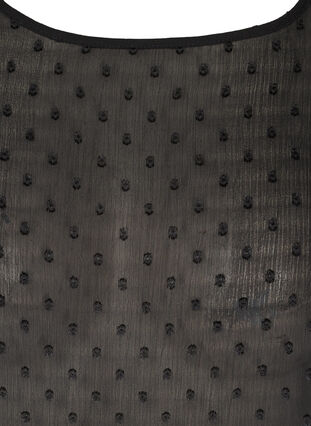 Langærmet mesh bluse med prikker, Black, Packshot image number 2
