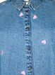 Løs denimskjorte med broderede hjerter, Light Blue Heart, Packshot image number 2