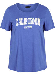 Bomulds t-shirt med tryk, Dazzling Blue Califo