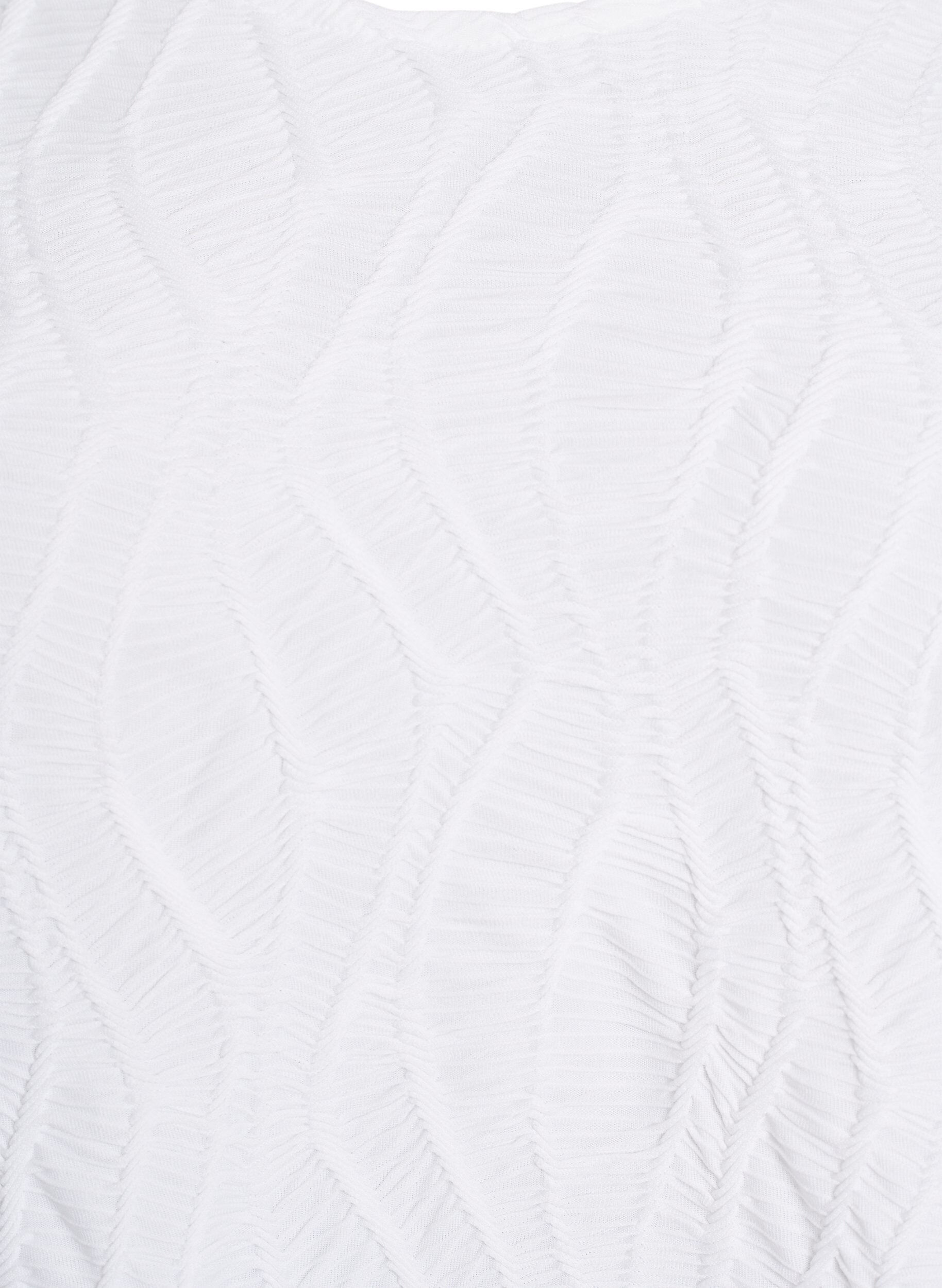 Zizzi Bluse med tekstur og 3/4 &aelig;rmer, Hvid, Packshot image number 2