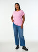Kort&aelig;rmet t-shirt i bomuldsblanding, Lyser&oslash;d, Model image number 1