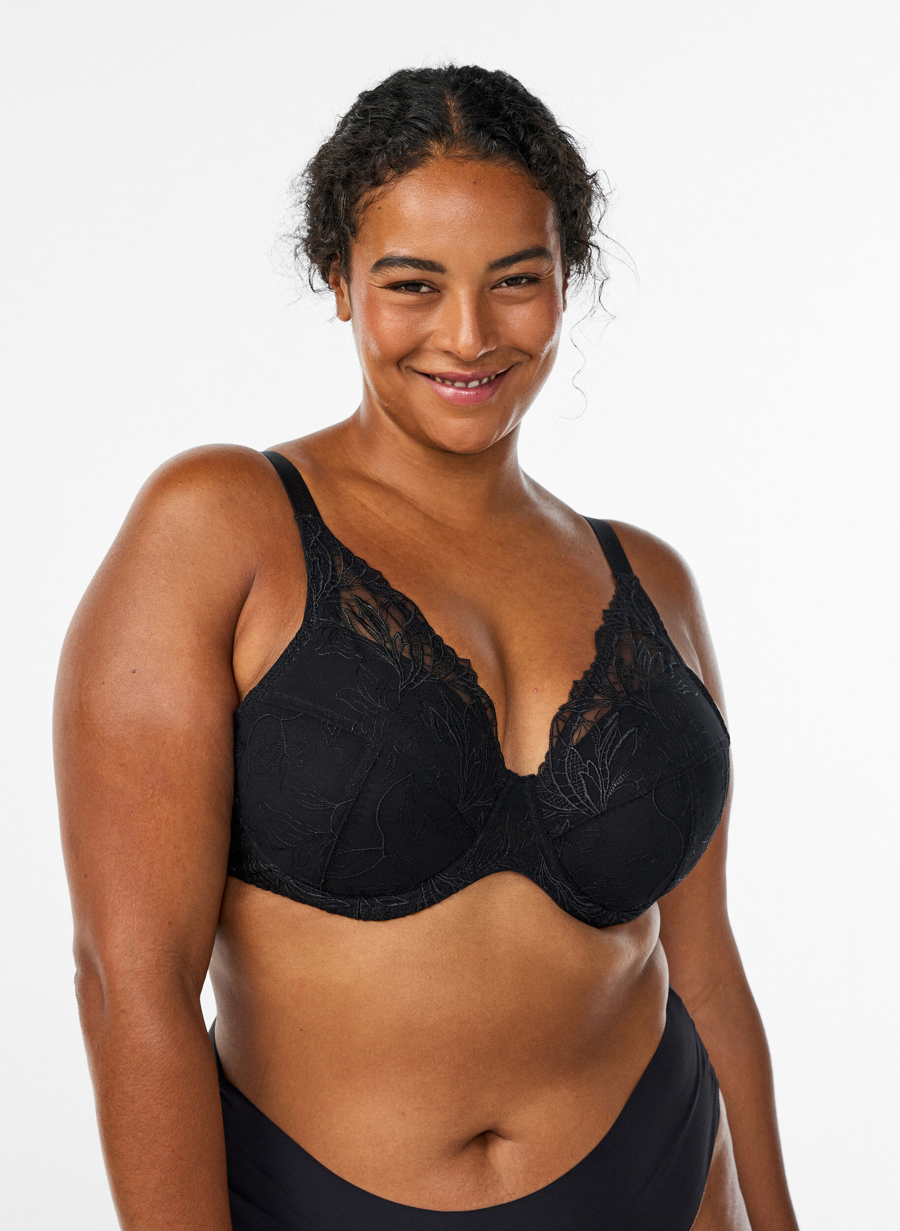 Vatteret blonde bh med b&oslash;jle, Sort, Model