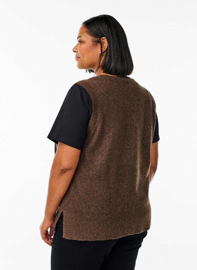 Strikvest med ribkanter, Gr&oslash;n, Model image number 2