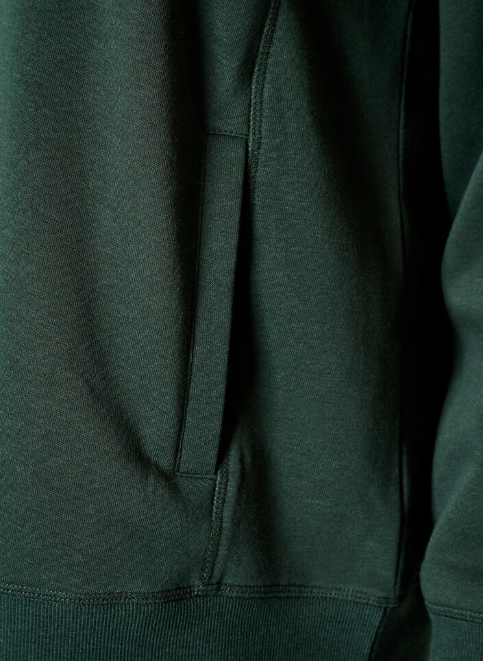 Sweatshirt med h&oslash;j krave og lommer, Gr&oslash;n, Packshot image number 3