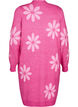 Lang strik cardigan med blomster, Raspberry Rose Comb, Packshot image number 1