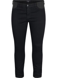 Super slim Amy jeans med elastik i taljen, Black