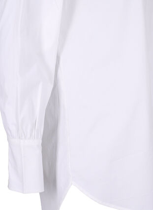 Lang skjorte i bomuld, Bright White, Packshot image number 3