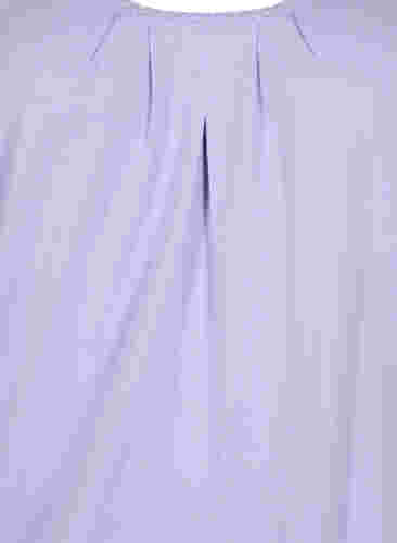 Bomuldstop med rund hals og blondekant, Lavender, Packshot image number 2