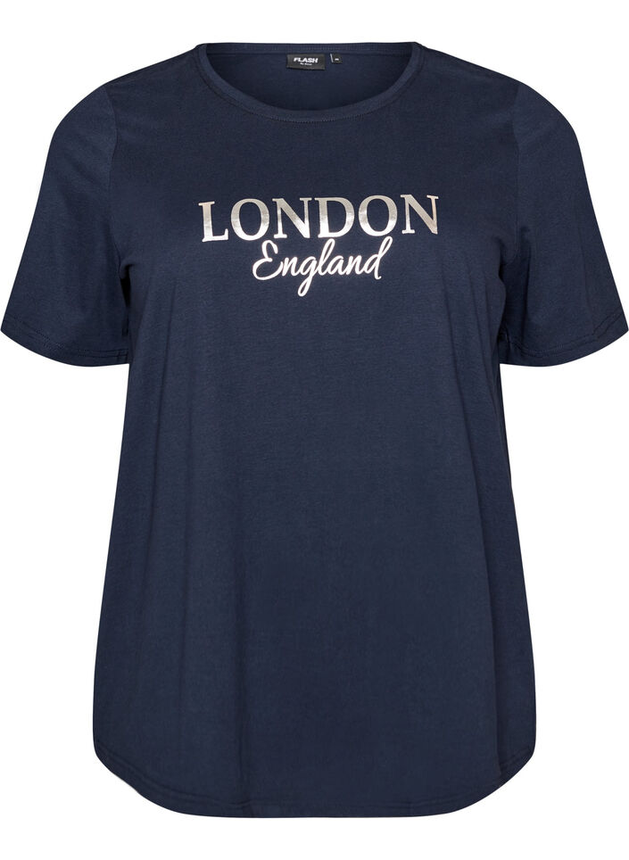 T-shirt med motiv, Bl&aring;, Packshot image number 0