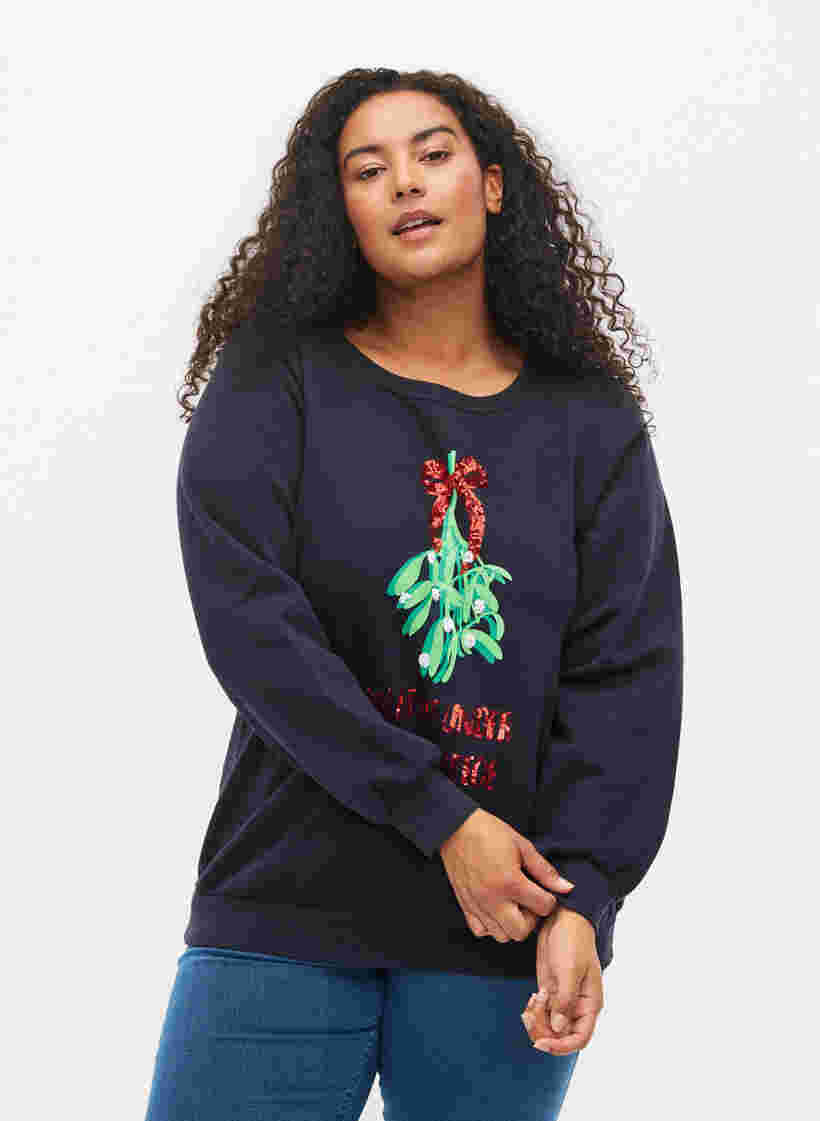 Jule sweatshirt, Night Sky Mistletoe, Model image number 0