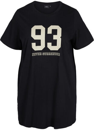 Oversize nat t-shirt i økologisk bomuld, Black w. 93, Packshot image number 0