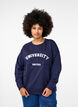 Sweatshirt med motiv og lange ærmer, Blå, Model image number 0