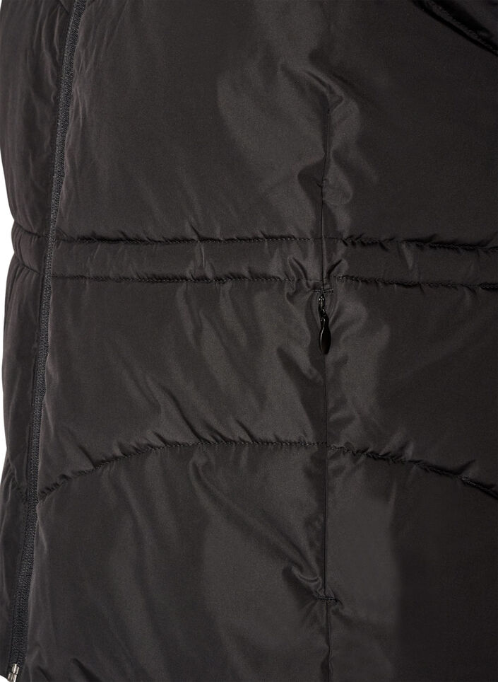 Puffervest med justerbar talje, Sort, Packshot image number 3