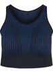 Seamless sports bh med striber, Black w. Blue Depths, Packshot image number 0