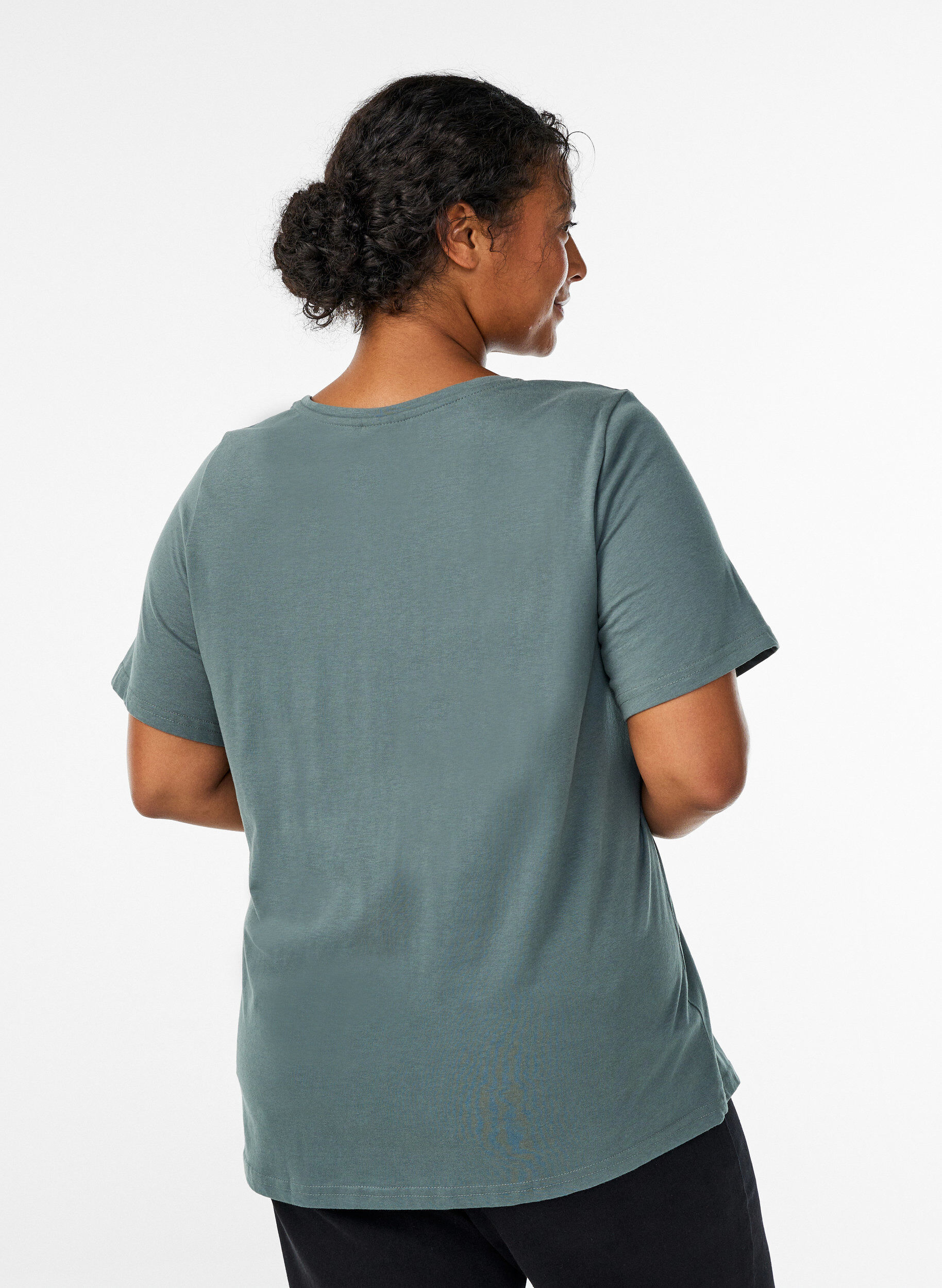 ZizziT-shirt med motiv, Gr&oslash;n, Model image number 2