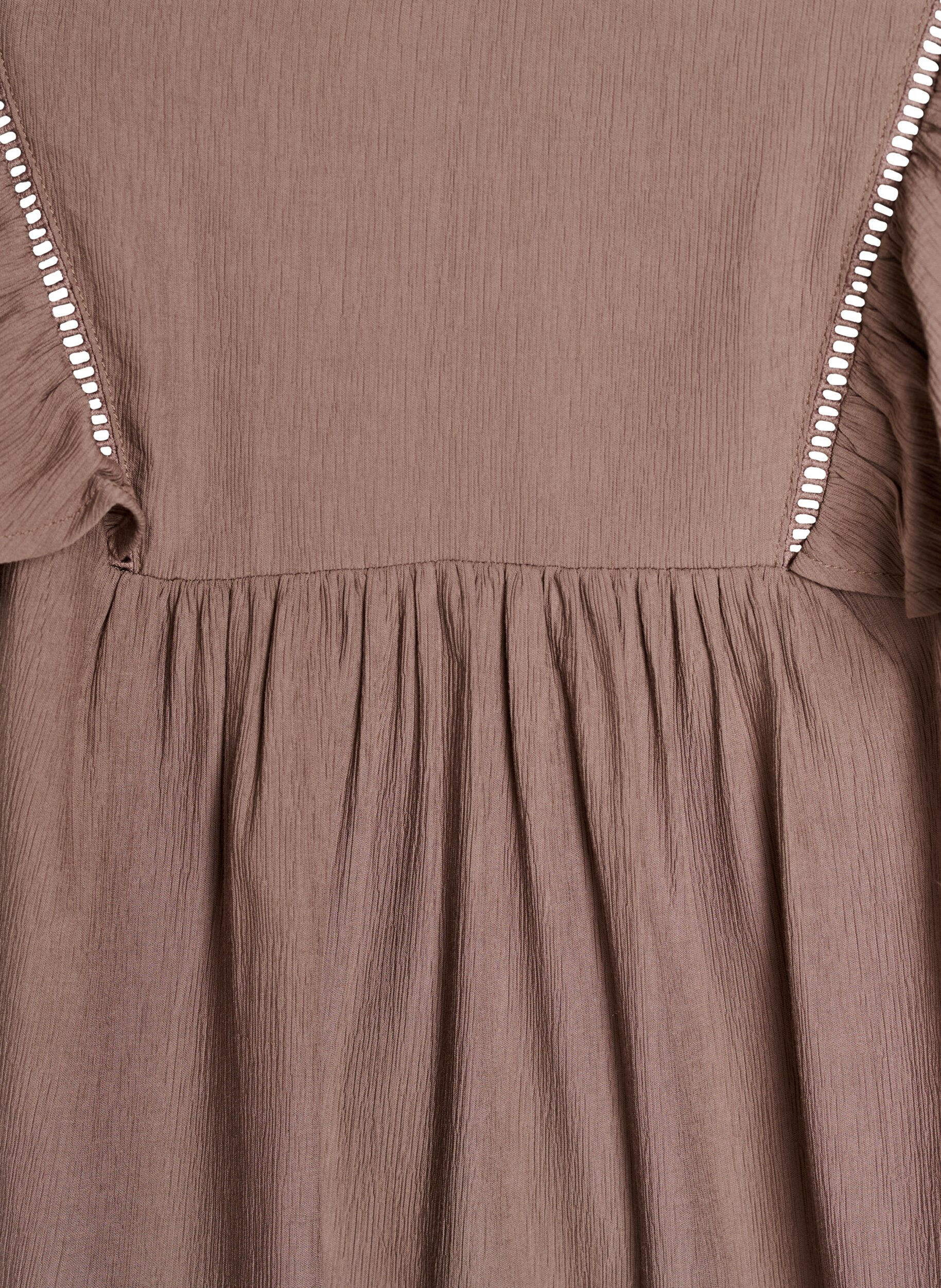 Zizzi Bluse med korte fl&aelig;se&aelig;rmer, Brun, Packshot image number 2