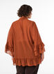 Bluse med sl&oslash;jfeb&aring;nd og fl&aelig;sedetaljer, Brun, Model image number 2