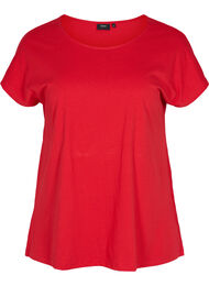 T-shirt i bomuldsmix, Tango Red