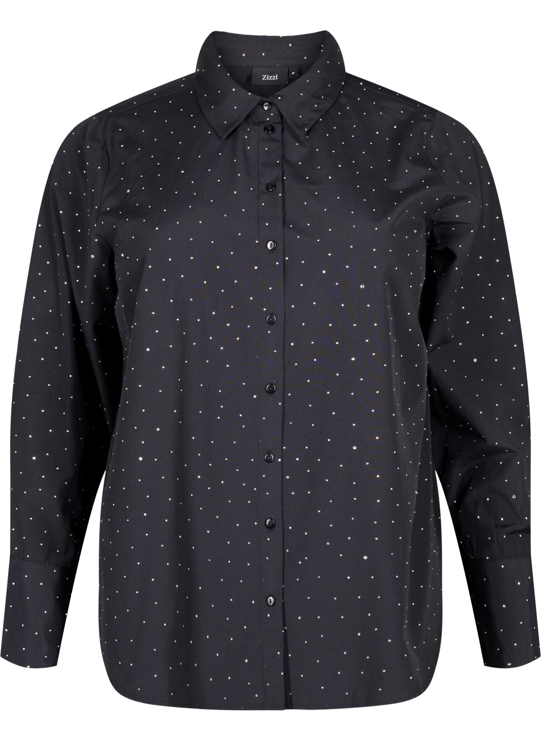 Zizzi Skjorte med rhinesten , Black, Packshot image number 0