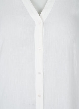 Bomulds strandkjole med knaplukning, Bright White, Packshot image number 2