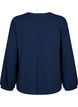 Langærmet bluse med struktur, Navy Blazer, Packshot image number 1