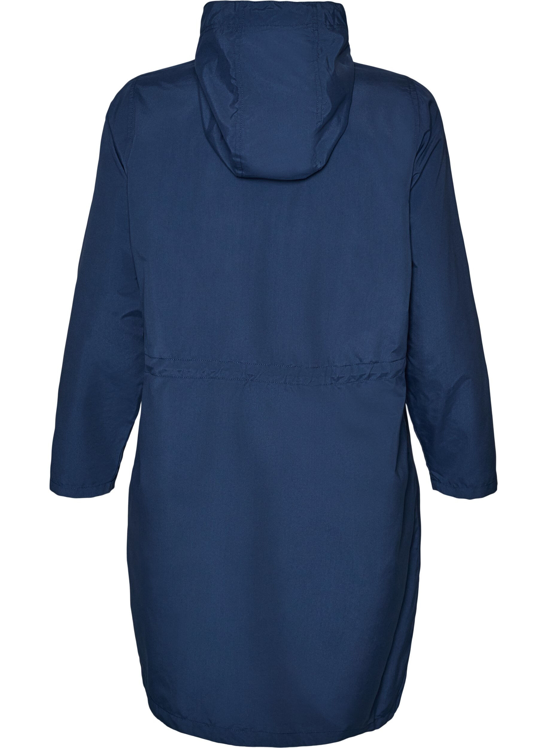 ZizziParka i let materiale med h&aelig;tte, Bl&aring;, Packshot image number 1