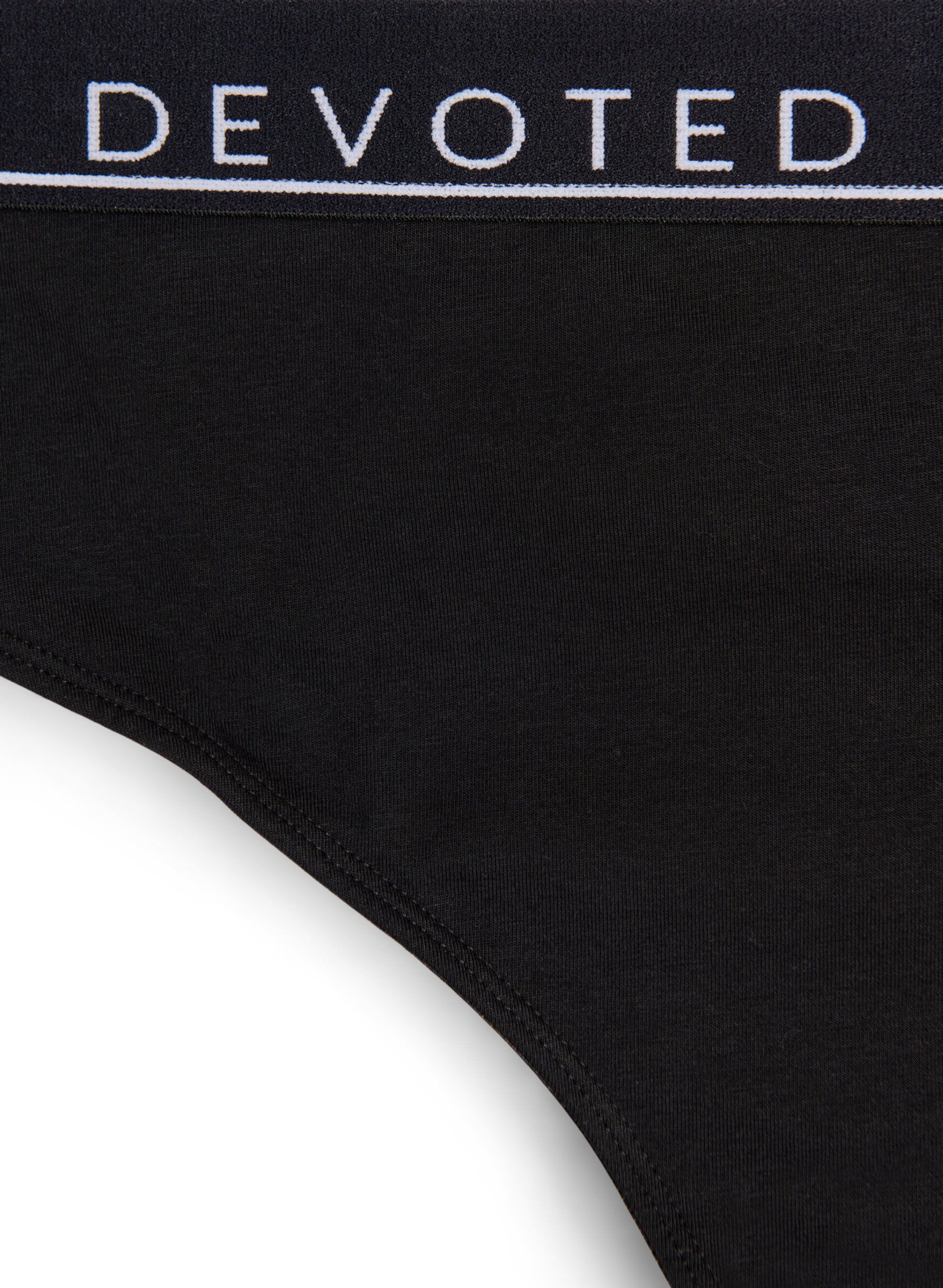 Zizzi Bomulds g-streng med regul&aelig;r talje, Sort, Packshot image number 2