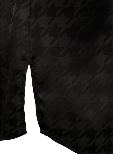 Lang skjorte med houndstooth mønster, Black, Packshot image number 3