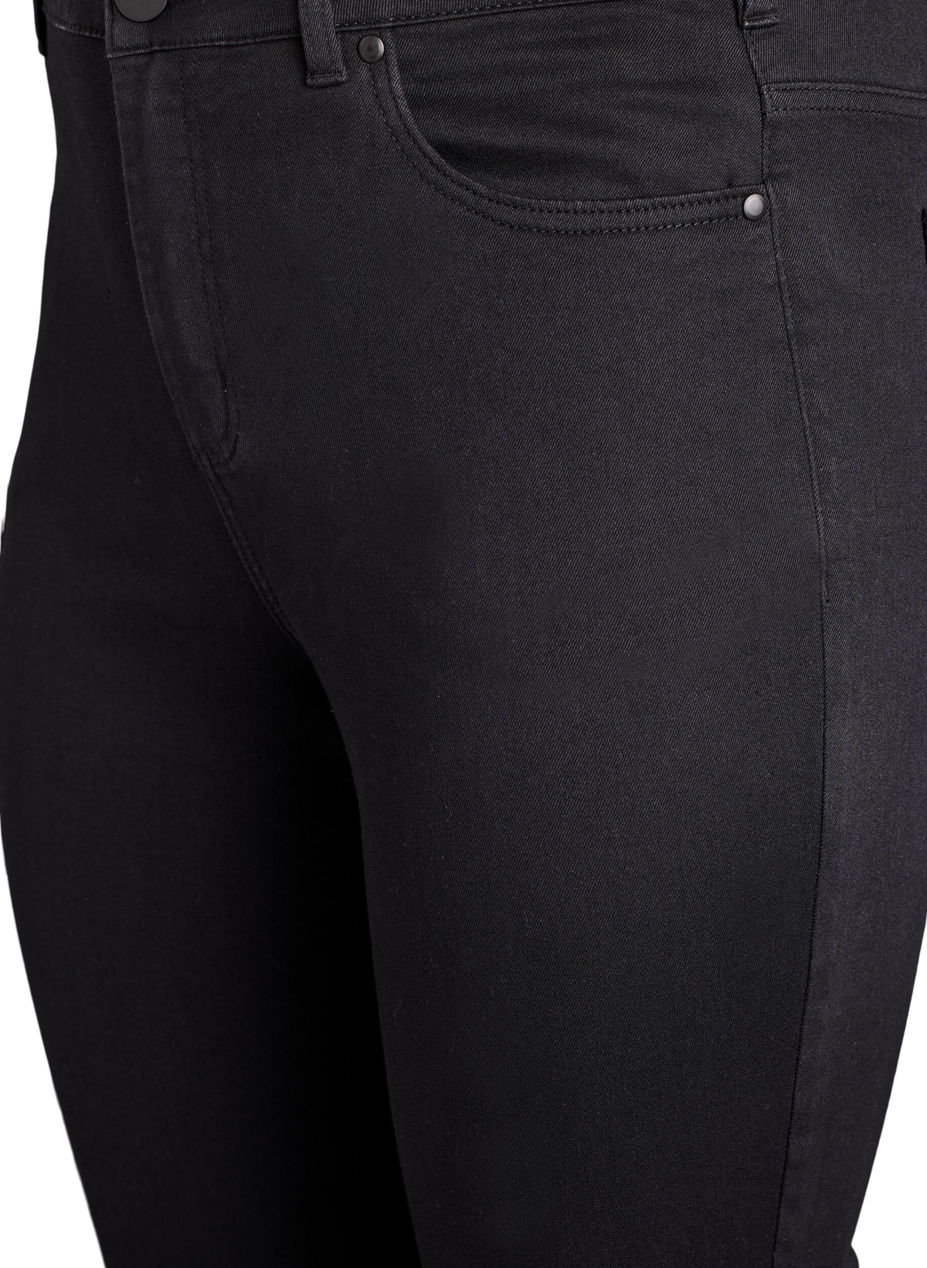 ZizziSuper slim Amy jeans med h&oslash;j talje, Sort, Packshot image number 2