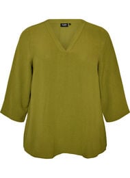 Bluse med 3/4 &aelig;rmer, Gr&oslash;n