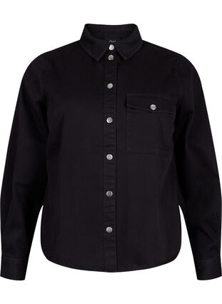 Canvas jakke med knapper, Black, Packshot image number 0