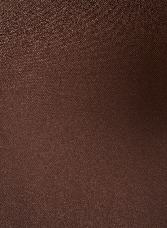 Jerseykjole med drapering og dekorativt sp&aelig;nde, Brun, Packshot image number 2