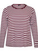 Lang&aelig;rmet natbluse i rib jersey med striber, R&oslash;d, Packshot image number 0