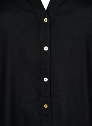 Lang skjortekjole med 3/4 ærmer, Black, Packshot image number 2
