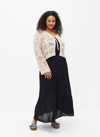 Lang nederdel med elastik i taljen, Black, Model