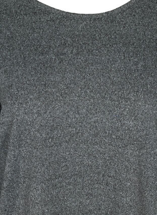 Meleret bluse med blonderyg , Dark Grey Melange, Packshot image number 2