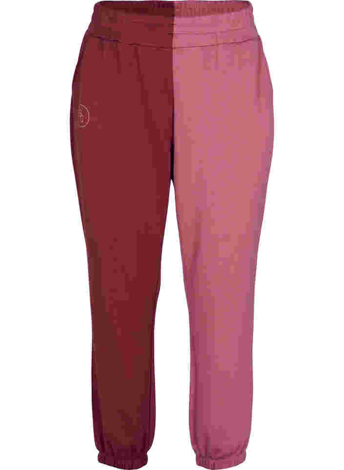 Sweatpants med color-block , Red Mahogany/RoseBr., Packshot image number 0