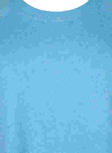 Meleret strikbluse med knappedetaljer, River Blue WhiteMel., Packshot image number 2
